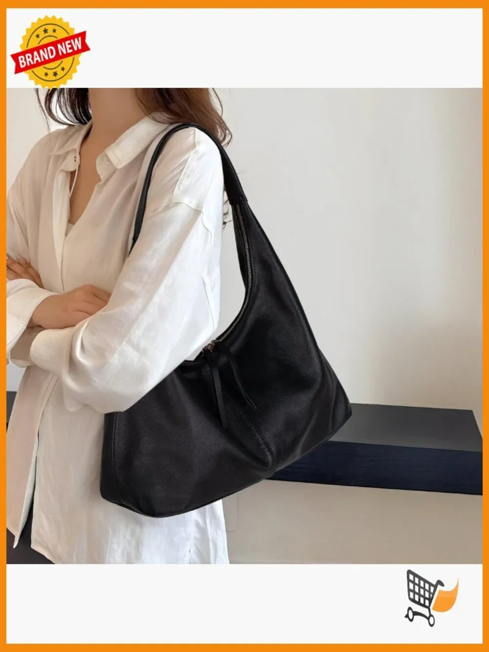 Ultra Soft Leather Slouchy Hobo Bag, Large Tote Purse for Work Travel
